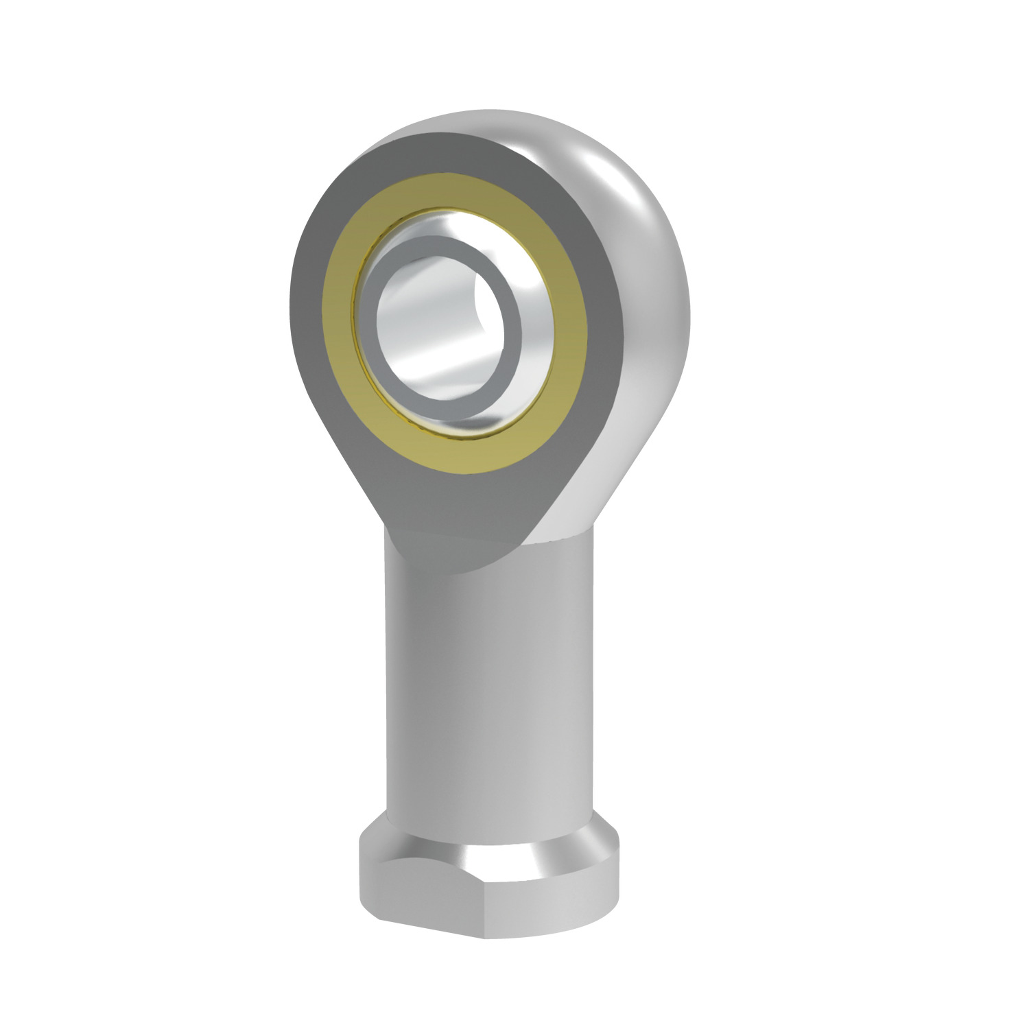 silver coloured female low cost rod end with right hand thread
